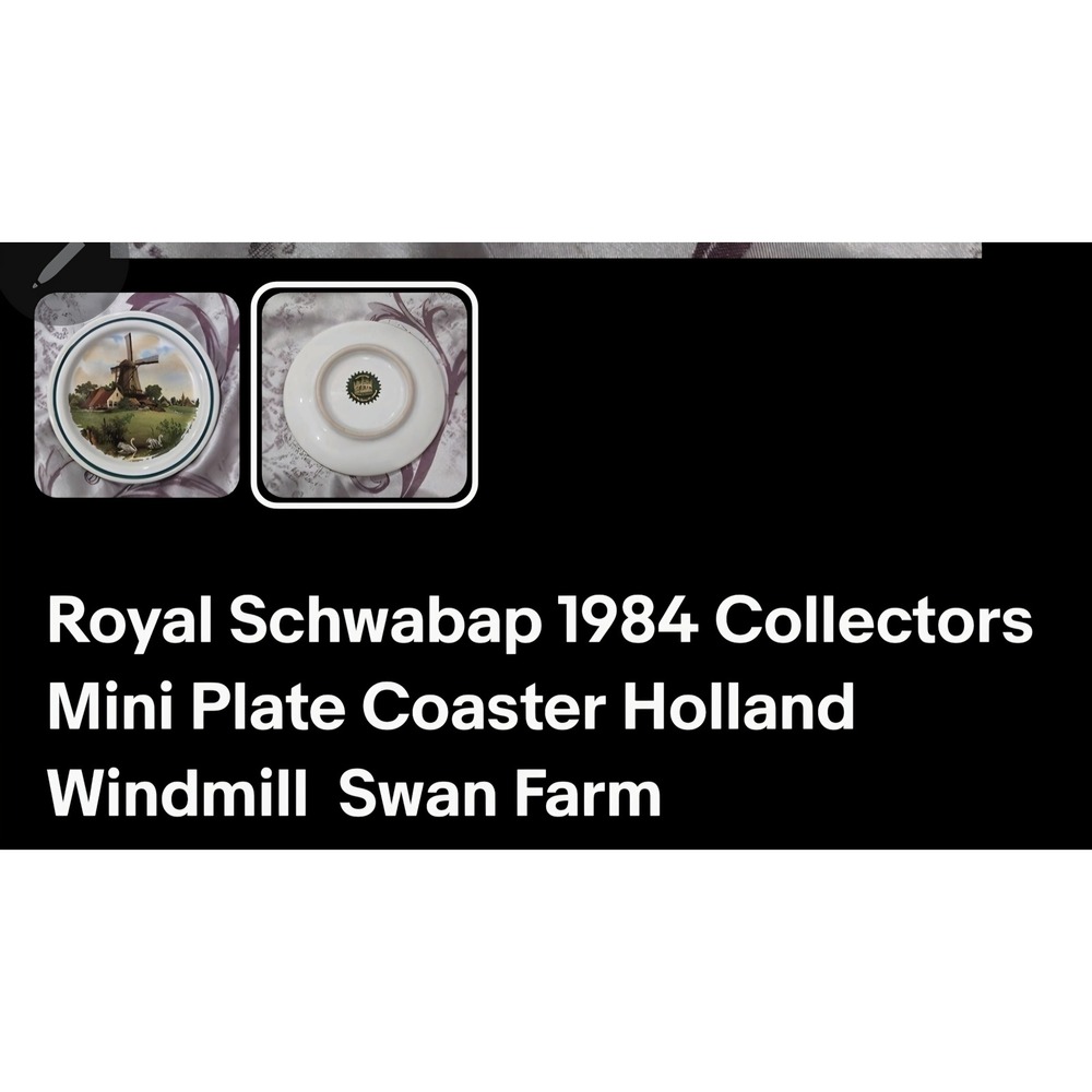 VTG Set 3 Royal Schwabap 1984 Coll Mini Plates Coasters cottagecore Grandmacore